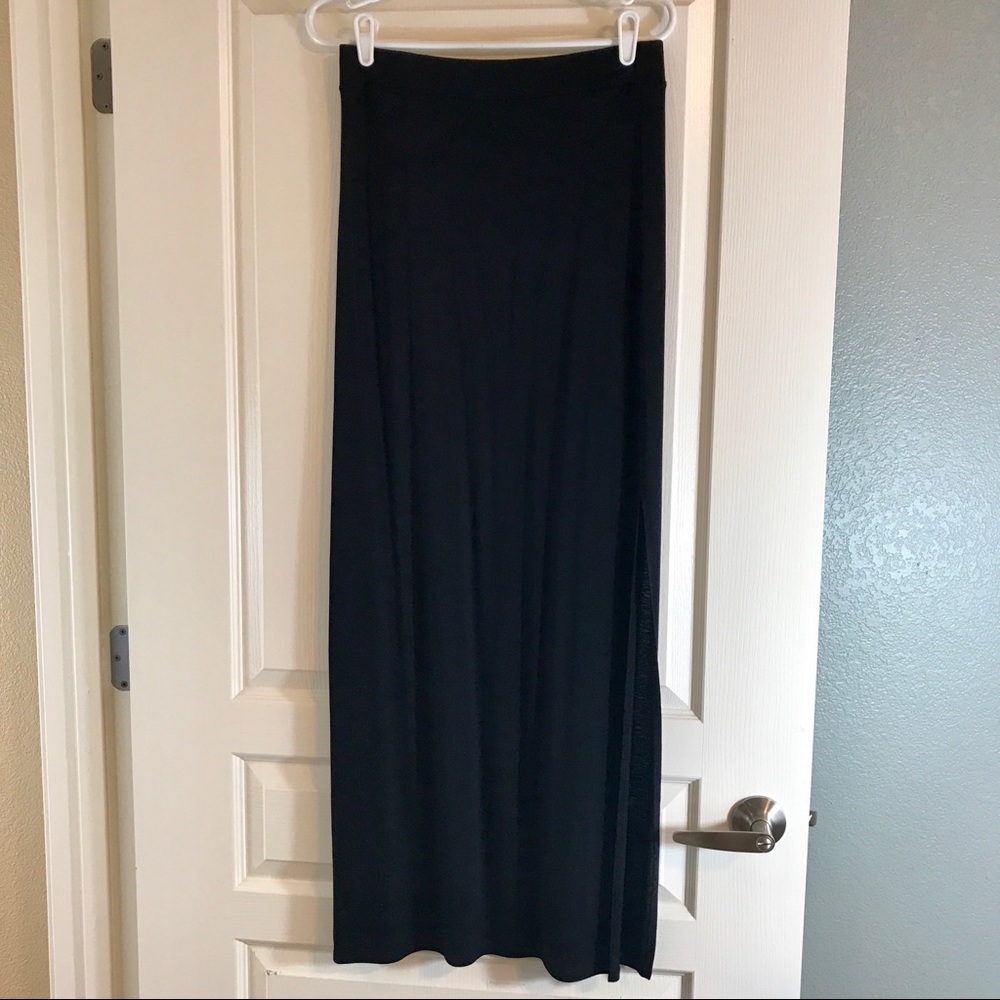 Forever 21 Black Maxi Skirt with Side Slit